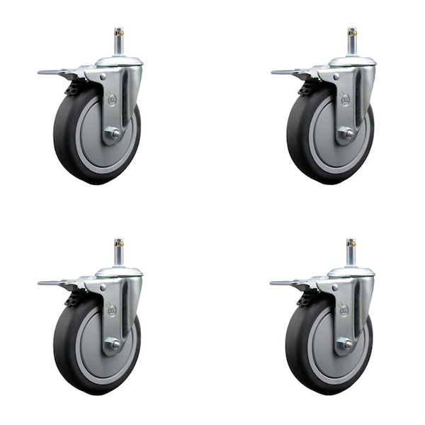 Service Caster FG9T4200BLA FG9T4300BLA FG9T4400BLA Rubbermaid Mobile Shelf Replace Caster Set, 4PK RUB-SCC-GRTTL20S514-TPRB-716138-4 - main